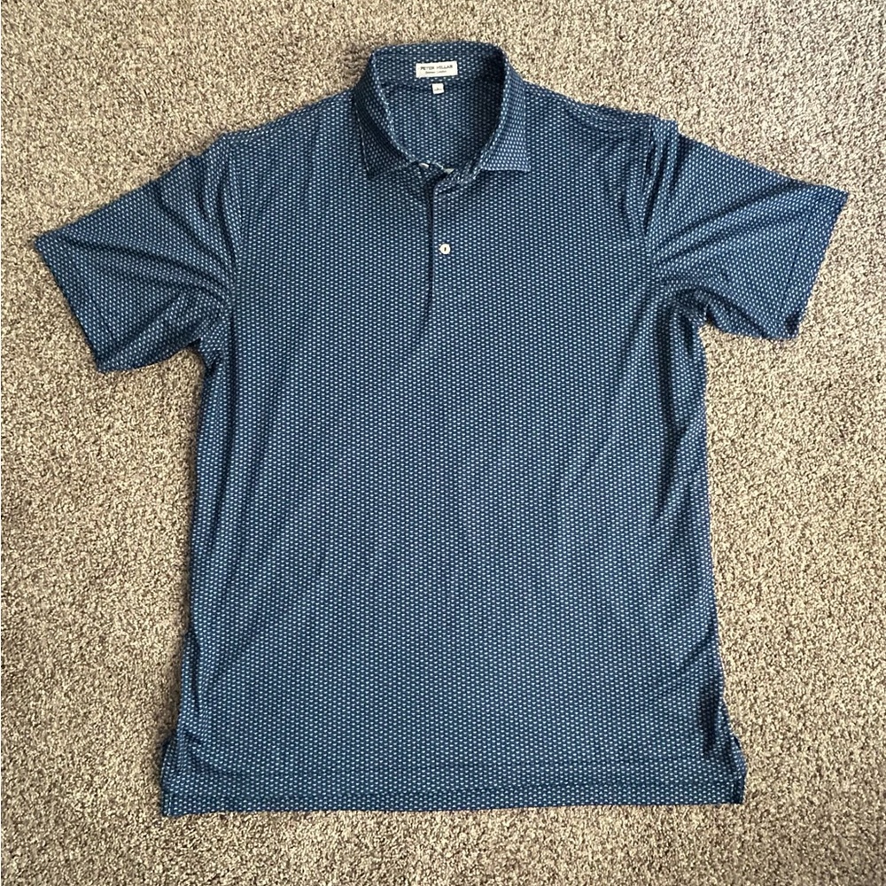 Peter Millar Summer Comfort Drinks Glasses Navy Patterned Golf Polo Shirt